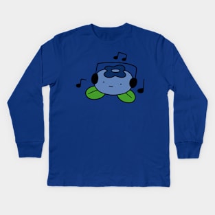 Bluberry with Headphones Kids Long Sleeve T-Shirt